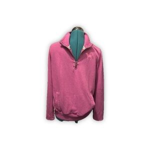 Victoria's Secret Pink Sweatshirt M-M Purple Long Slv Zip Neck Love Pink On Back